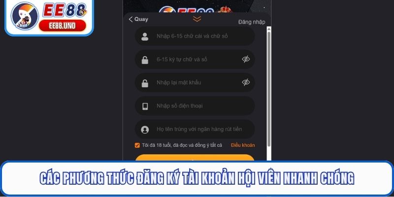 Các phương thức đăng ký tài khoản hội viên nhanh chóng